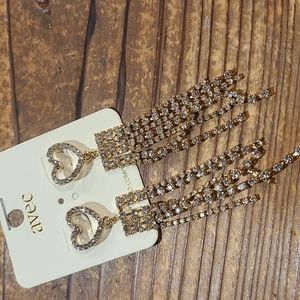Heart rhinestone earrings